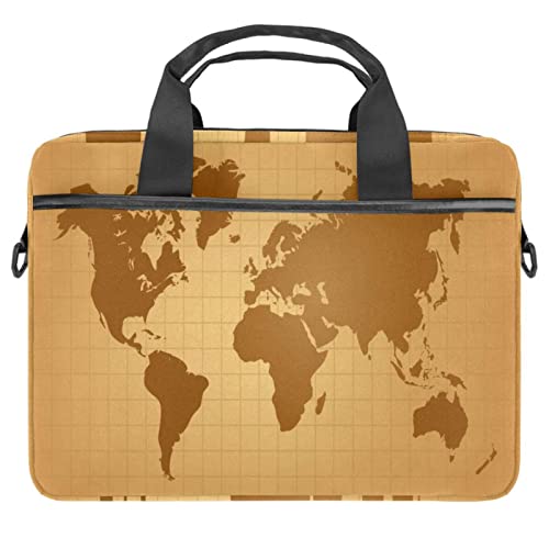 Bandolera para portátil 13.3 mapa del mundo vintage y bolsa de mano protectora para tablet