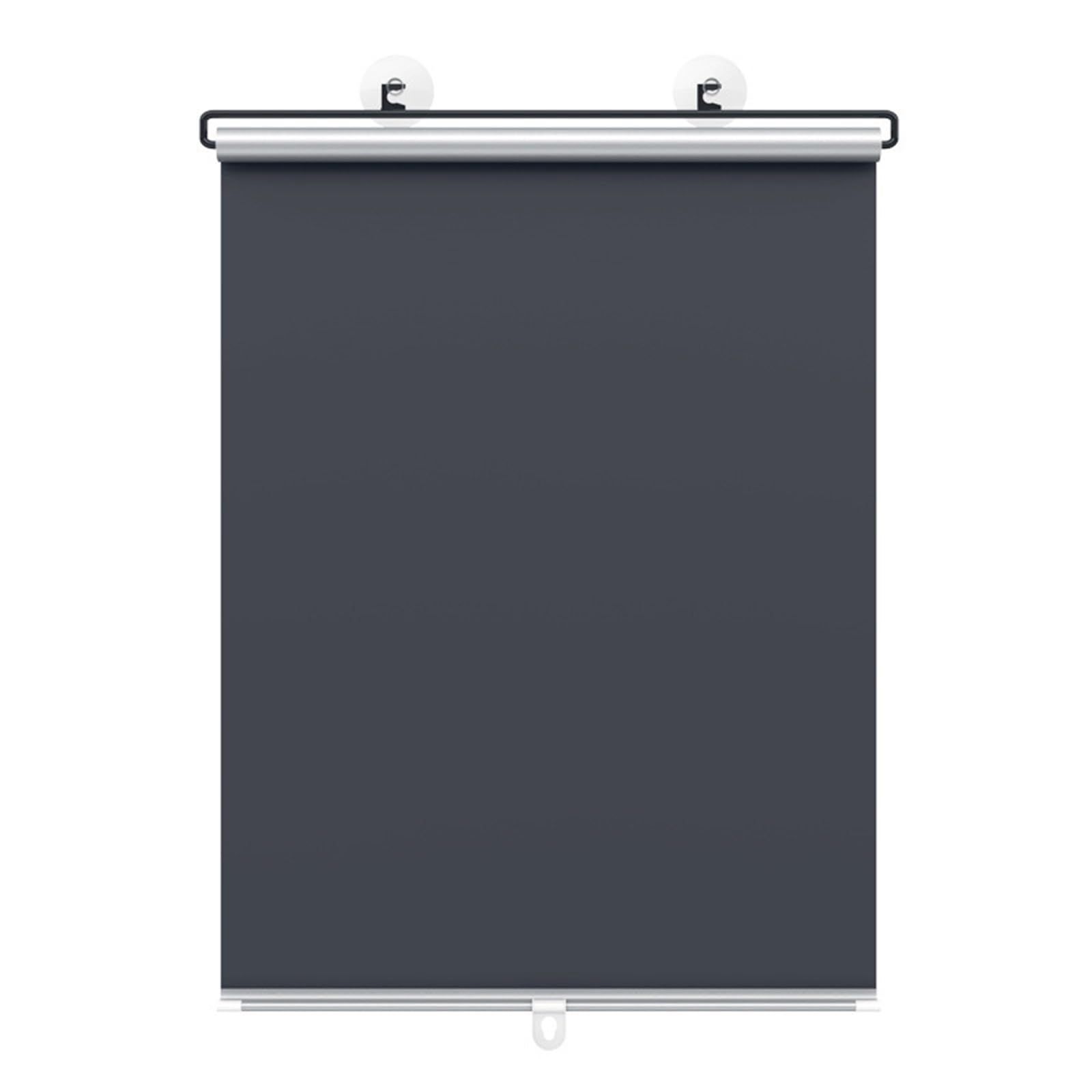 Suction Blinds For Windows 1PCS Retractable Cordless Roller Blinds With Suction Cups Titanium Silver Full Blackout Sunshade Curtain Without Drilling(58X125cm)