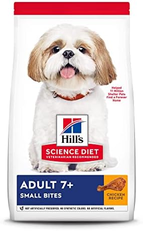 Hill's Science Diet Dry Dog Food, Adult 7+ for Senior Dogs, Small Bites, Chicken Meal, Barley & Brown Rice Recipe, 5 lb. Bag