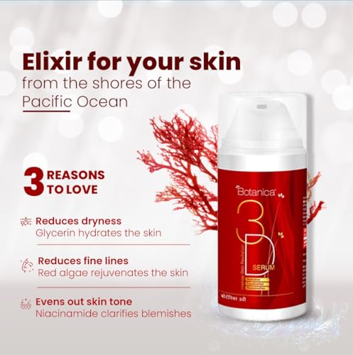 Botanica 3D Serum - 30ml | Intense Revitalizer Serum | Reduces Dryness & Fine Lines | Rejuvenating & Hydrating | Reduces Pigmentation & Redness | Enriched with Niacinamide & Glycerine