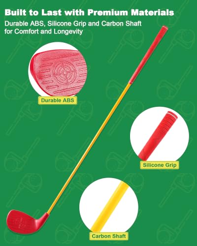 Backyard Golf Clubs 4 Pack Red Oversize Heads 36" Carbon Shaft Outdoor - image 3