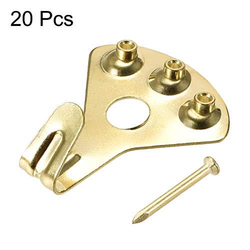Image of uxcell Picture Hangers, Photo Frame Hanging Hooks Kit with Nails for Wall Mounting, Holds 75 lbs, 20 Pcs