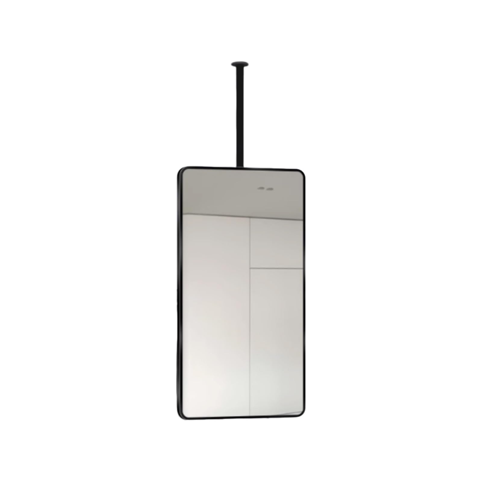 Lustro sufitowe do łazienki, metalowa wąska rama, prostokątne, wiszące, wiszące nad umywalką, odpowiednie do okna wejściowego(Rod length 500mm)