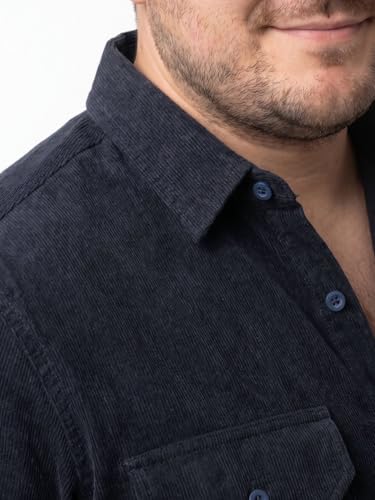 Image of Urbano Plus Men's Corduroy Full Sleeve Regular Fit Solid Overshirt with Utility Pockets