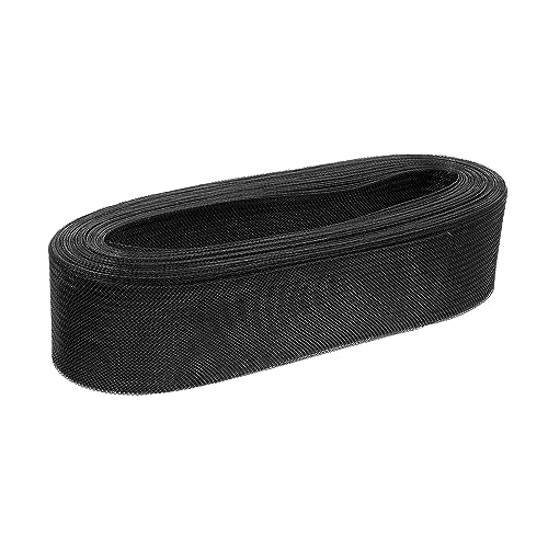 ARTIBETTER 1Roll Stiff Horsehair Braid Elastic Netting for Wedding Dress Dance Skirt and Accessories Yards Black for Dress Decoration and Headwear Crafting