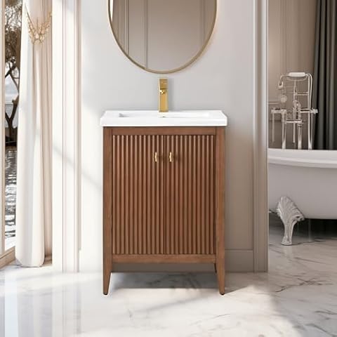 Vanity Art 24 Inch Walnut Vanity Cover