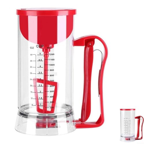 Distributore di pastella, dispenser per pastella mescolante, dispenser elettrico per pastella, dispenser per pastella per pancake da 1,2 l con linea graduata