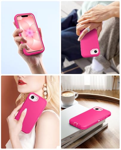 Coque iPhone 17e Jelanry rose double couche antichoc blindée robuste 6,1 pouces