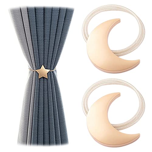 Abrazaderas magnéticas para cortina tipo clips de luna y corbatas de cuerda para hogar 5