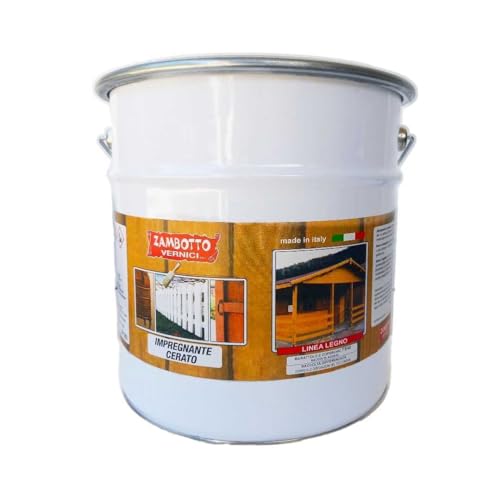 ZAMBOTTO VERNICI Impregnante Cerato A Solvente Per Legno Da 1 A 25 Litri, 101 - Trasparente, 5L