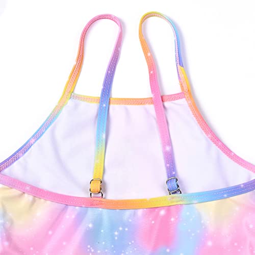 Image of QPANCY One Piece Swimsuits for Girl Ruffle Unicorn Bathing Suits Strap Swimwear