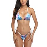 SHERRYLO String Thong Bikini Swimsuit for Women Tie Dye Bathing Suit Sexy Brazilian Thongs Swimsuits Bottom Triangle Bikinis Top