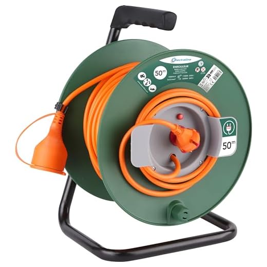 Electraline 20866139F - Enrollacables para jardín (50 m), color verde