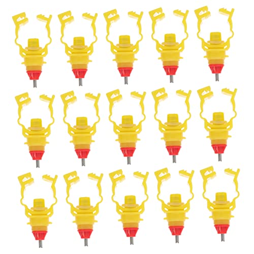 SUPVOX Automatic Chicken Waterer Poultry Water Feeder Set 20pcs Chicken Drinkers for Coop Farm Random