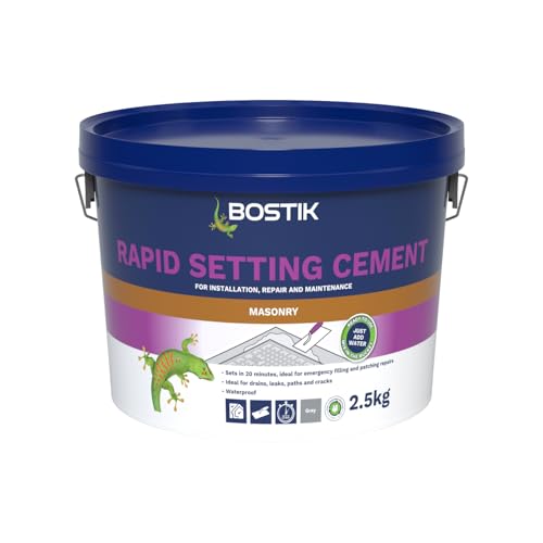 Bostik Cementone Rapid Setting Cement, For Interior & Exterior Use, Waterproof, Colour: Grey, 2.5kg,packaging may vary