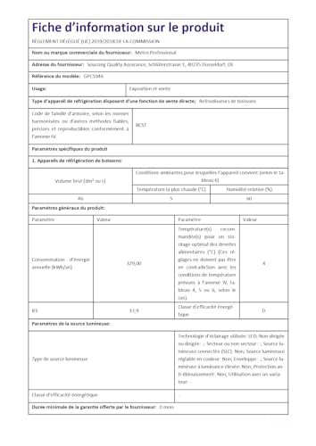 METRO Professional Minikoelkast GPC1046 met glazen deur, glas/roestvrij staal, convectiekoeling, zwart - Image 7