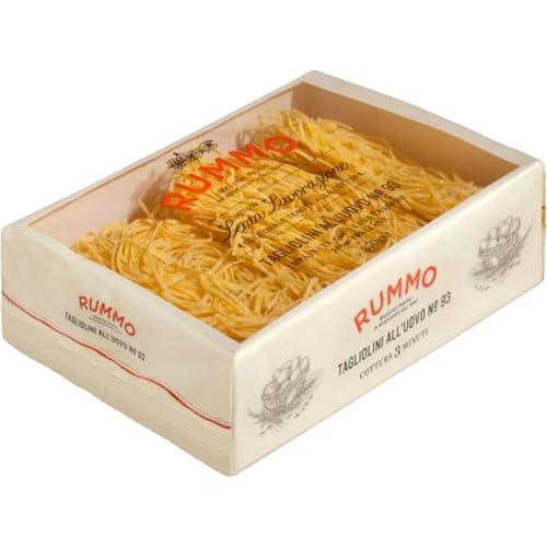 Rummo Egg Tagliolini Alluovo Pasta No.93 - Delicately Fine-Cut Italian Egg Pasta Nests Slow-Dried for Perfection 250 g (Pack of 1)
