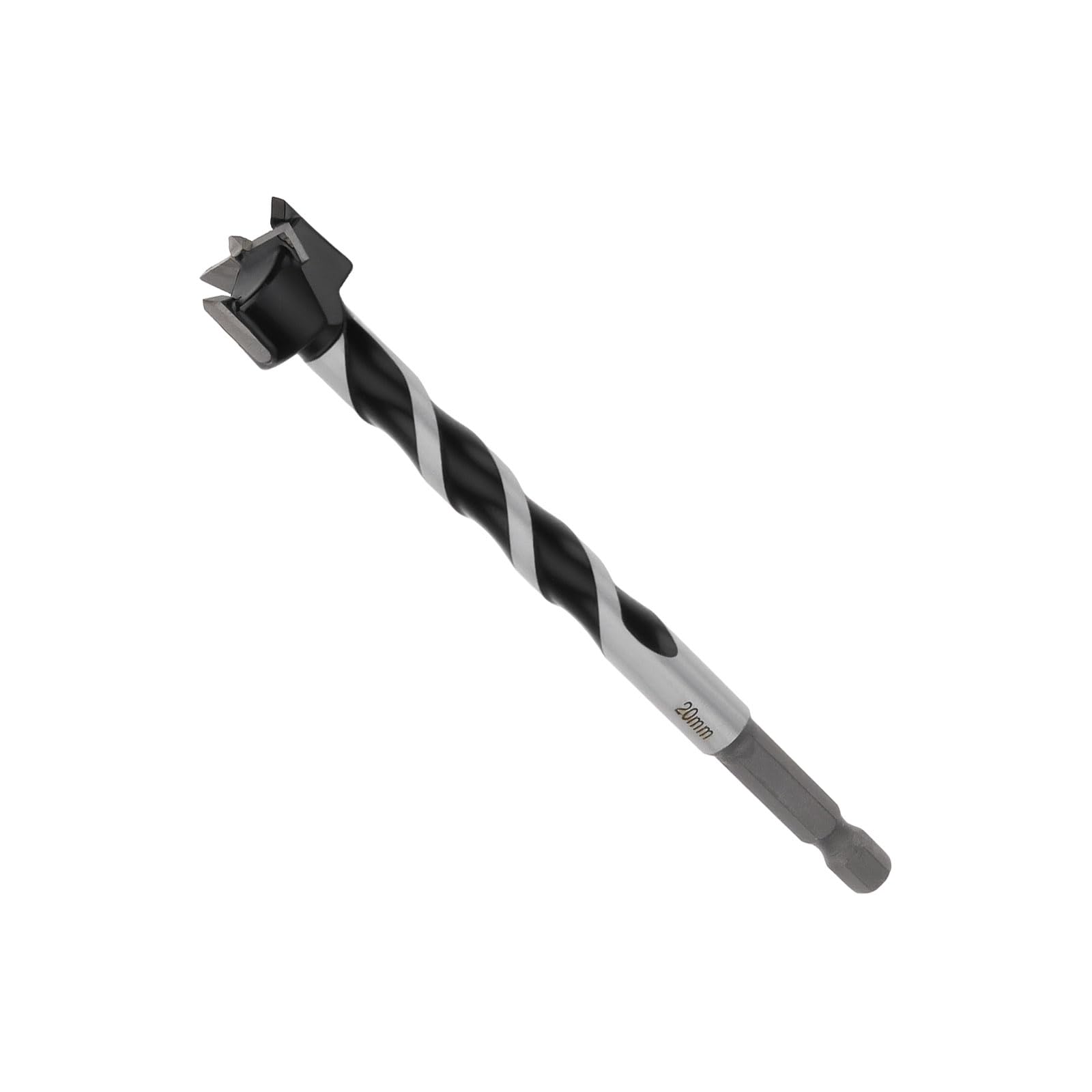 Briny River 20mm Forstner Wood Boring Drill Bit Hole Hinge Cutter 7mm Hex Shank 129mm Length Extra Long Drill Bits