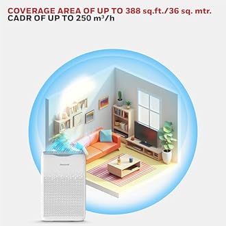 Honeywell Air Purifier for Home, 4 Stage Filtration, Covers 388 sq.ft, High Efficiency Pre-Filter, H13 HEPA, Activated Carbon, Removes 99.99% Pollutants & Micro Allergens - Air touch V2