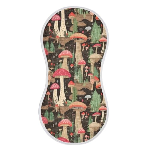 xigua Mushrooms Pattern Baby Burp Cloths for Newborn Boys and Girls 4 Pack, Soft & Absorbent Cotton Baby Burp Cloth, Baby Washcloths, Newborn Towel, Burp Rags
