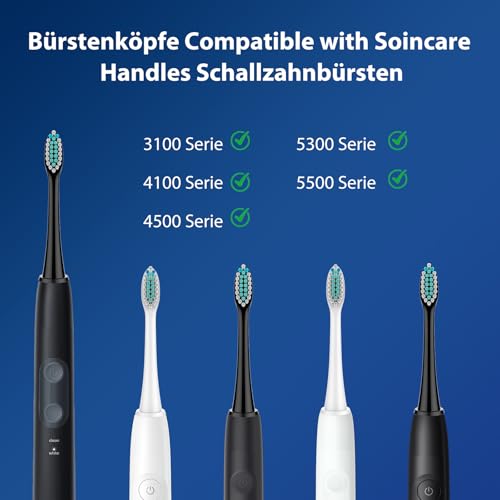 Rebeool 16 Stück Ersatzbürsten Kompatibel mit Philips Sonicare, Zahnbürstenaufsatz für Protective 4500, 5100, 3100,4300, Diamond 9000, 9400 Aufsteckbürste für täglich präzise Zahnreinigung 2