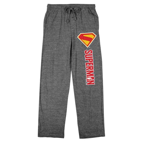 Bioworld Superman 2025 Logo Adult Gray Heather Sleep Pajama Pants
