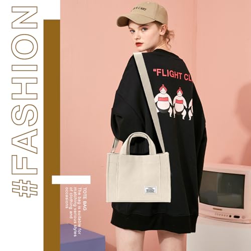 Corduroy Tote Bag for Women Small Satchel Bag Mini Tote Bag Aesthetic Crossbody Handbag - School Work Travel Shopping