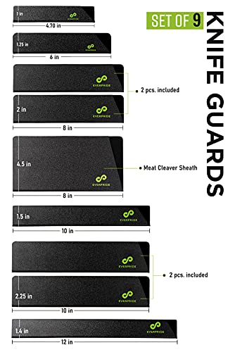 Everpride 9-Piece Knife Guard Set, Universal Blade Cover Sheaths For Chef And Kitchen Knives – Durable Knife Edge Guards Include Multiple Sizes To Protect Your Full Set Of Knives - Knives Not Included #TOP3