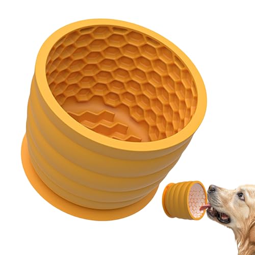 Interaktive Lick Bowl - Hundeanreicherungsschalen Mit Saugnäpfeln, Silikon -Slow -Futter -Tablett | Hunde -Leck -Spenderplatte, Unterhaltsames Essenswerkzeug Für Angstlinderung In Kleinen Mittleren Un