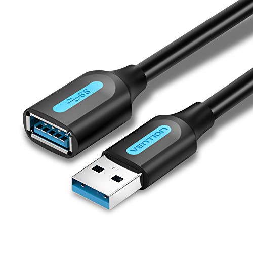 VENTION Câble Rallonge USB 3.0 1,5M Câble Extension 5Gbps Mâle A vers Femelle A, Compatible avec Clavier, Souris, Clé USB, Hub USB, Disque Dur Externe,...