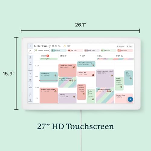 Image of Skylight Calendar Max - 27 inch Digital Calendar & Chore Chart, Classic White
