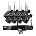 Produktbild TMEZON WLAN 8CH HD 1080P NVR Funk Überwachungsset mit 8 Drahtlos 1080P 2.0Megapixel Außen Tag Nacht IP Überwachungskamera Set Wireless CCTV System, 30M IR Nachtsicht, 1TB Festplatte