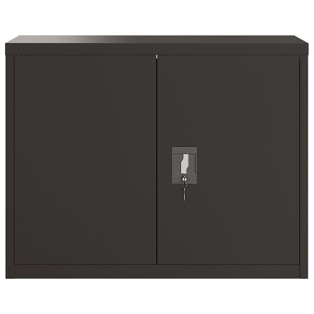 Armadio portadocumenti nero, 90 x 40 x 70 cm, in acciaio, richiudibile con 1 ripiano, armadio da ufficio per cartelle, documenti e carta, ideale per ufficio, studio, home office e archivio