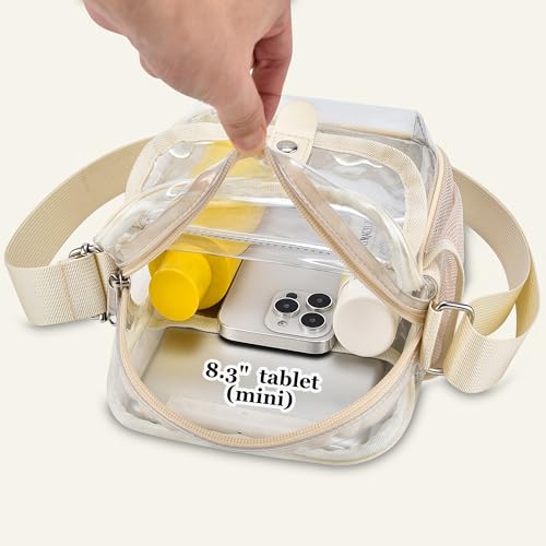 Image of SPODEARS Clear Crossbody Bag for Stadium, Concert, Festival & More - Adjustable Shoulder Strap & Bottle Holder
