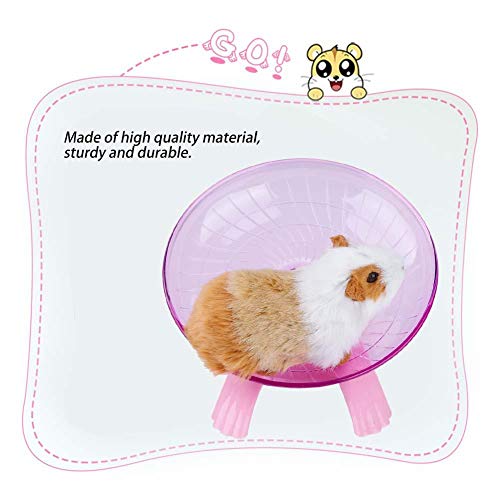 Hamsterwiel, kunststof Doorschijnend Hamster Oefenwiel Stille spinner Oefening Loopwiel Hamster Looprol Vliegende schotel voor chinchilla's Gerbils Guinee(pink) - Image 4