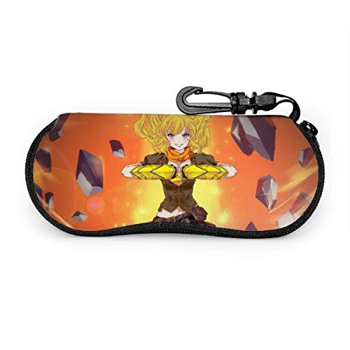Preisvergleich Produktbild Anime RWBY Premium Unisex Brillenetui Tragbare Reise-Reißverschluss-Sonnenbrillenbox mit Reißverschluss-Design und robustem Karabiner
