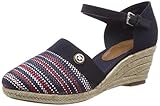 Erwachsene TOM TAILOR Damen 6990904 Riemchensandalen, Blau Navy 00003, 37 EU