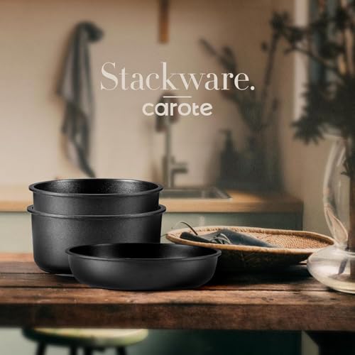 image for CAROTE 6pcs Pots and Pans Set Non Stick, Cookware Sets, Kitchen Set, O
