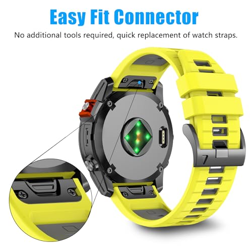 Image of 22mm Compatible with Garmin Fenix E /8 /8pro AMOLED 47mm /Fenix 7 /7 Pro /6 /6 Pro /5 /5 Plus Watch Band,Soft Quickfit Silicone Straps for Forerunner 970 965 955 /Approach S70 47mm /tactix 8 /quatix 7 8 47mm