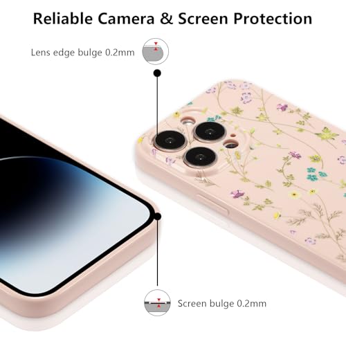 Image of RALEAVO Floral Case for iPhone 13 Pro Max, Flower Branch Pattern Design Cute Cover Case for Girls Women Slim Thin Soft Silicone Shockproof Anti-Slip Phone Case for iPhone 13 Pro Max (6.7 inch),Pink | for iPhone 13 Pro Max Case with Cute Flower Branch Pattern Design,Pretty Case for Girls Women,Soft Silicone Shockproof Cover