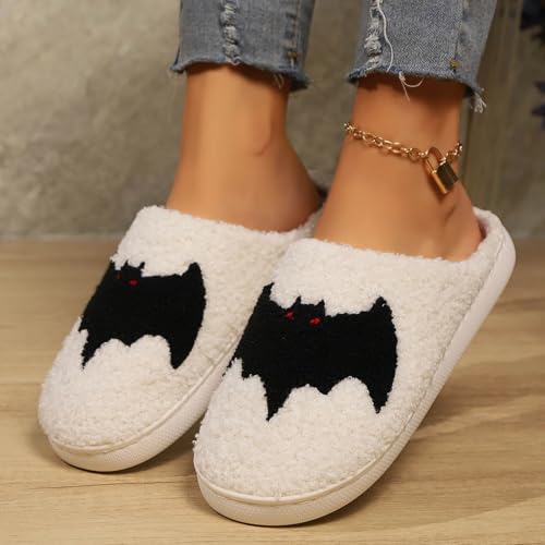 Women Men Slippers Fuzzy Closed Toe House Memory Foam Bedroom Slipper Comfortable Plush Fluffy Warm Slip On Slides Couple Indoor Outdoor Home Shoes Halloween Slippers4