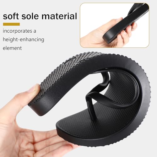 6 Pairs Slim Flip Flops for Women Black Beach Rubber Shower Shoes Thong Sandals Soft Reusable Summer Flip Flops for Women Beach Shower Indoor and Outdoor3