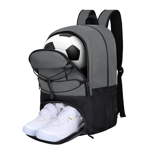 Goloni Mochila de futebol com compartimento separado de bola e chuteira, mochila esportiva de ginástica para adolescentes, meninas, meninos, mulheres, crianças