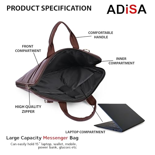 Image of ADISA Laptop Messenger Office Bag Briefcase for Work for Men