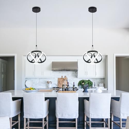 Qcyuui 35W LED Chandelier Ceiling Light, Adjustable Hanging Cord, 6000K Cool White, Black Modern Pendant Lighting for Kitchen, Living Room, Bedroom, Dining Hall - Cosy Home Interiors Qcyuui 35W LED Chandelier Ceiling Light, Adjustable Hanging Cord, 6000K Cool White, Black Modern Pendant Lighting for Kitchen, Living Room, Bedroom, Dining Hall - Image 3