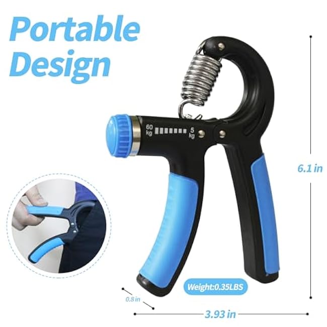 Grip Strength Trainer Adjustable Resistance 22-132 Lbs Hand Grip Strengthener Forearm Exerciser with Counter
