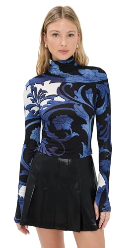 d.i.a.トップス alice + olivia Women's Delaina Turtleneck Cropped Top, Regal