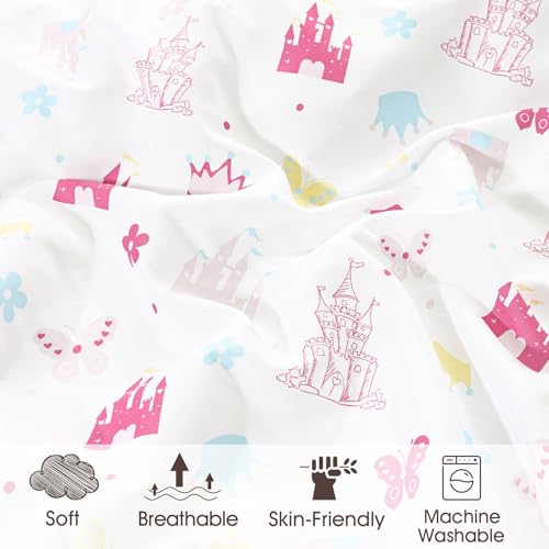 Image of PHF Soft Bassinet Sheet Set, 2 Pack Silky Comfy Breathable Cradle Sheets for Baby Boys Girls, Univeral Fit for Most Oval Rectangle Cradle and Bassinet Mattress /Pad, Castle