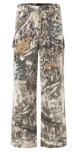 Women's Camo Cargo Pants Y2k Maple Leaf Print High Waist Baggy Camouflage Pants Loose Army Cargo Joggers Sweatpants