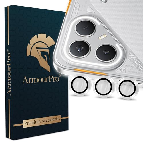 Image of ArmourPro Camera Lens Protector for Tecno Pova 7 Pro (6.78 Inches) Tough HD Individual Aluminum Alloy Rings 9H Camera Cover, Scratch-Resistant,Camera Lens Protection| Silver, 1 Pack